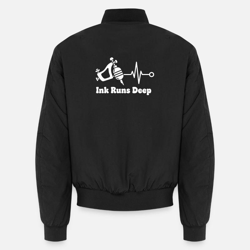 Ink Runs Deep Tattoo Pulse Unisex Bomber Jacket