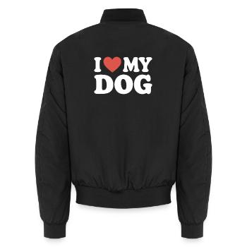 I love my dog Hundeliebe - Unisex Bomberjacke - Schwarz - Hinten - AI Model Male 185 light (185cm)