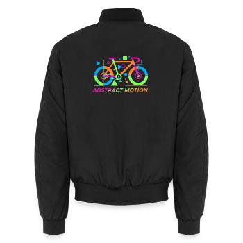 Mouvement abstrait néon du vélo - Bomber unisexe - noir - Dos - AI Model Male 185 light (185cm)