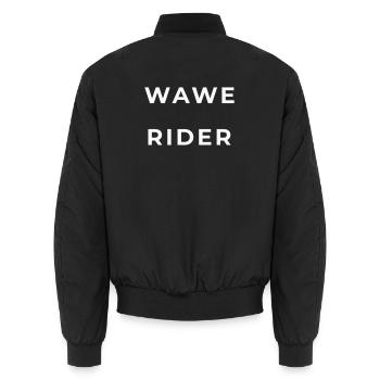 Wave Runner - Unisex Bomber Jacket - black - Back - AI Model Male 185 light (185cm)