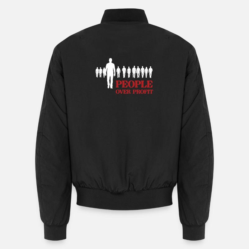 Menschen vor Profit - Unisex Bomberjacke - Schwarz