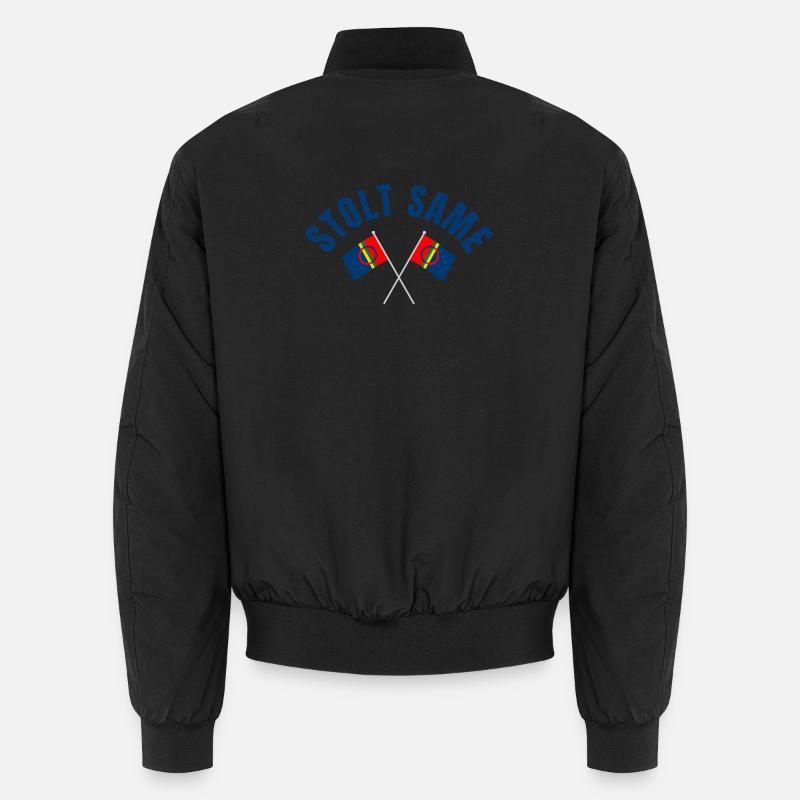 Proud Sámi – Crossed Flags - Unisex Bomber Jacket - black