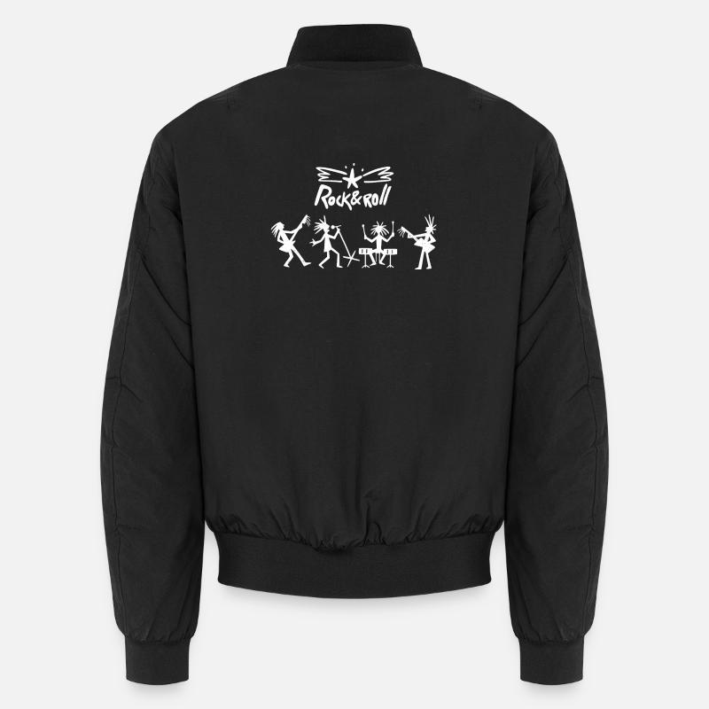Rock and Roll Band - Unisex Bomber Jacket - black