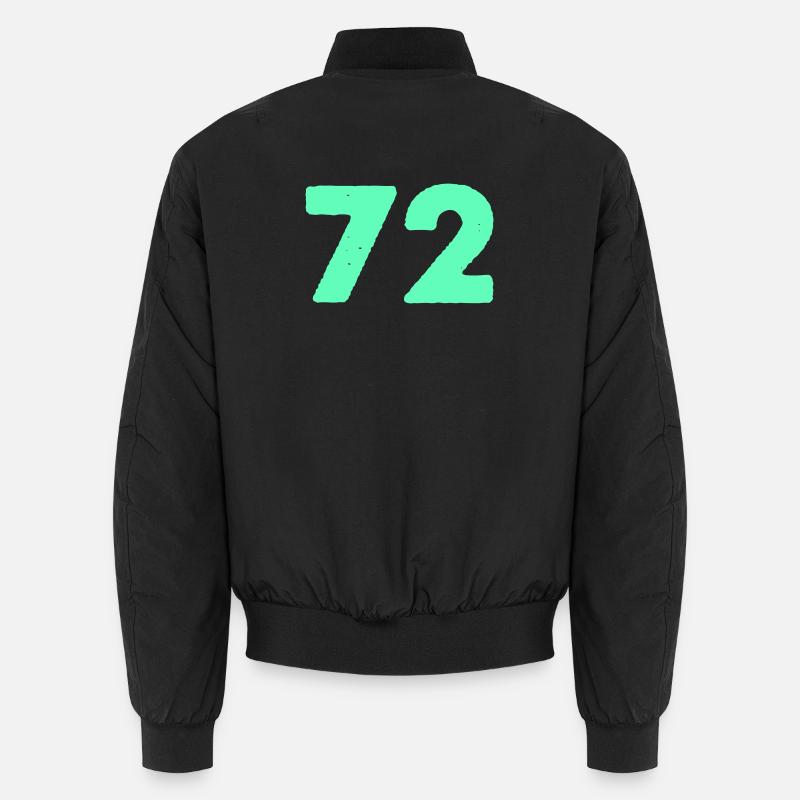Neon Number 72 Mint Graphic Unisex Bomber Jacket