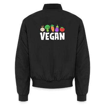 Diététicien Diet Vegan - Bomber unisexe - noir - Dos - AI Model Male 185 light (185cm)