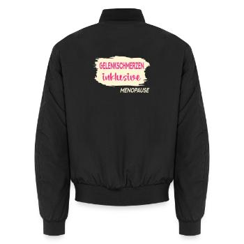 GELENKSCHMERZEN WECHSELJAHRE MENOPAUSE - Unisex Bomberjacke - Schwarz - Hinten - AI Model Male 185 light (185cm)