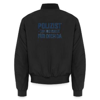 Polizist Tag und Nacht Design - Unisex Bomberjacke - Schwarz - Hinten - AI Model Male 185 light (185cm)