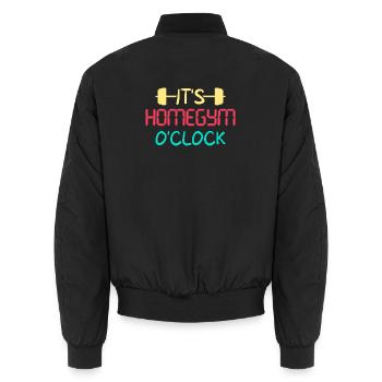 Fitness Fanatics Homegym O´Clock Calisthenics Gym - Unisex Bomberjacke - Schwarz - Hinten - AI Model Male 185 light (185cm)