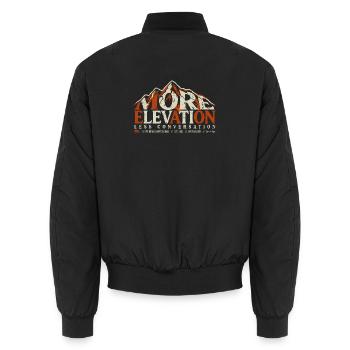 More Elevation Hiking - Unisex Bomber Jacket - black - Back - AI Model Male 185 light (185cm)