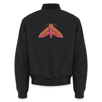 Elephant Hawk Moth Deilephila elpenor Styl de dessins animés - Bomber unisexe - noir - Dos - AI Model Male 185 light (185cm)