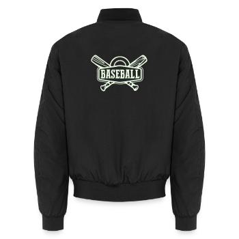 Baseball Emblem mit Schlägern - Unisex Bomberjacke - Schwarz - Hinten - AI Model Male 185 light (185cm)