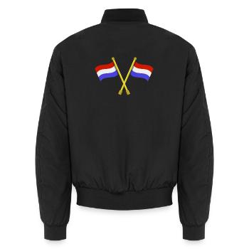 Flagge der Niederlande - Unisex Bomberjacke - Schwarz - Hinten - AI Model Male 185 light (185cm)