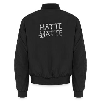Hätte hätte Fahrradkette Spruch aus Kettengliedern - Unisex Bomberjacke - Schwarz - Hinten - AI Model Male 185 light (185cm)
