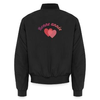 ALLES GUTE ZUM NEUEN JAHR. SILVESTER. BESTE WÜNSCHE - Unisex Bomberjacke - Schwarz - Hinten - AI Model Male 185 light (185cm)