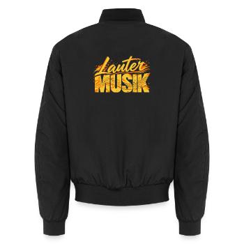 Lauter Musik für Musiker und Musikfans - Unisex Bomberjacke - Schwarz - Hinten - AI Model Male 185 light (185cm)