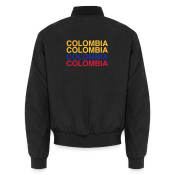 KOLUMBIEN Colombian Flag - COLOMBIA - Unisex Bomberjacke - Schwarz - Hinten - AI Model Male 185 light (185cm)
