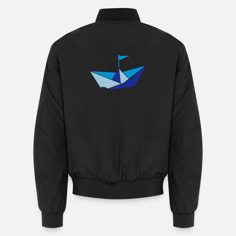 petit bateau en papier dans l'eau avec drapeau Bomber unisexe