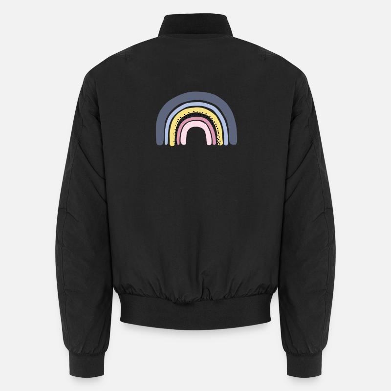 Regenbogen pastell - Unisex Bomberjacke - Schwarz