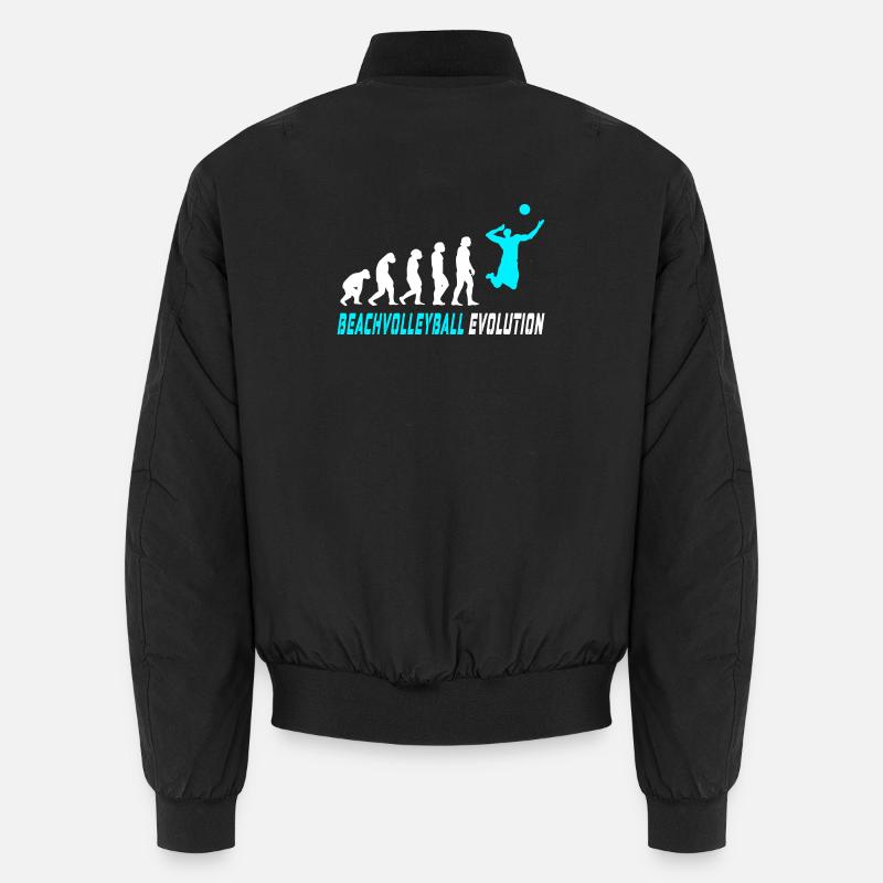 Beachvolleyball Evolution Design / Geschenkidee - Unisex Bomberjacke - Schwarz