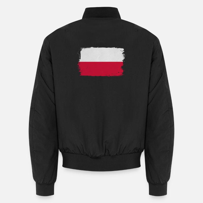 Polnische Flagge Pinselstil Unisex Bomberjacke
