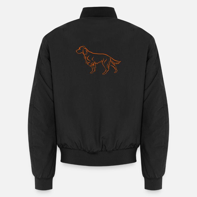Setter above in orange Unisex Bomber Jacket