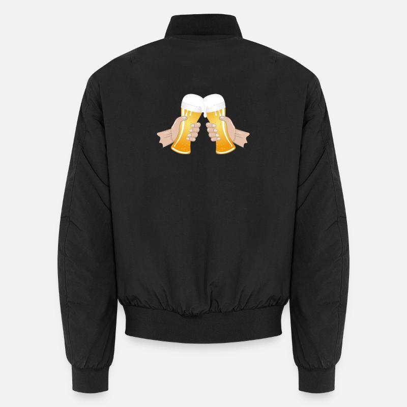 zwei gefüllte Biergläser Zum Anstoßen Prost Unisex Bomberjacke