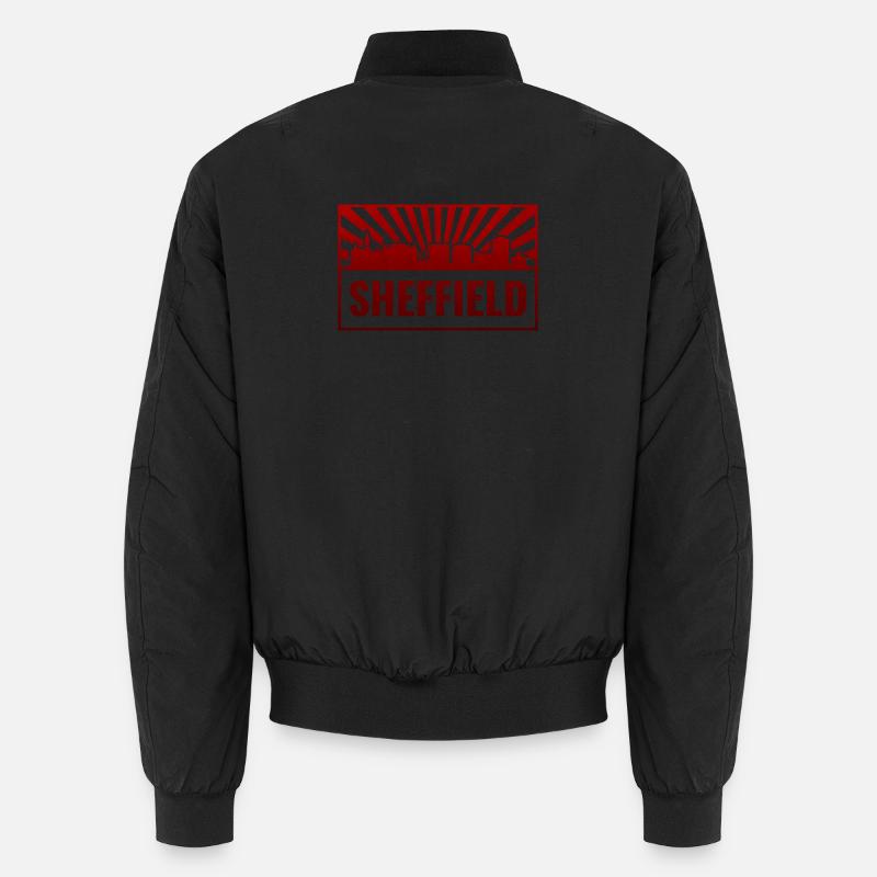 Sheffield Skyline Rot Neon Unisex Bomberjacke