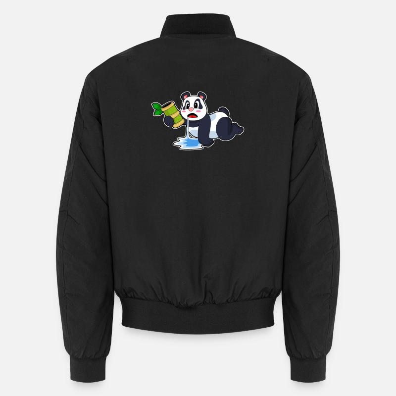 Panda Bamboo - Unisex Bomber Jacket - black