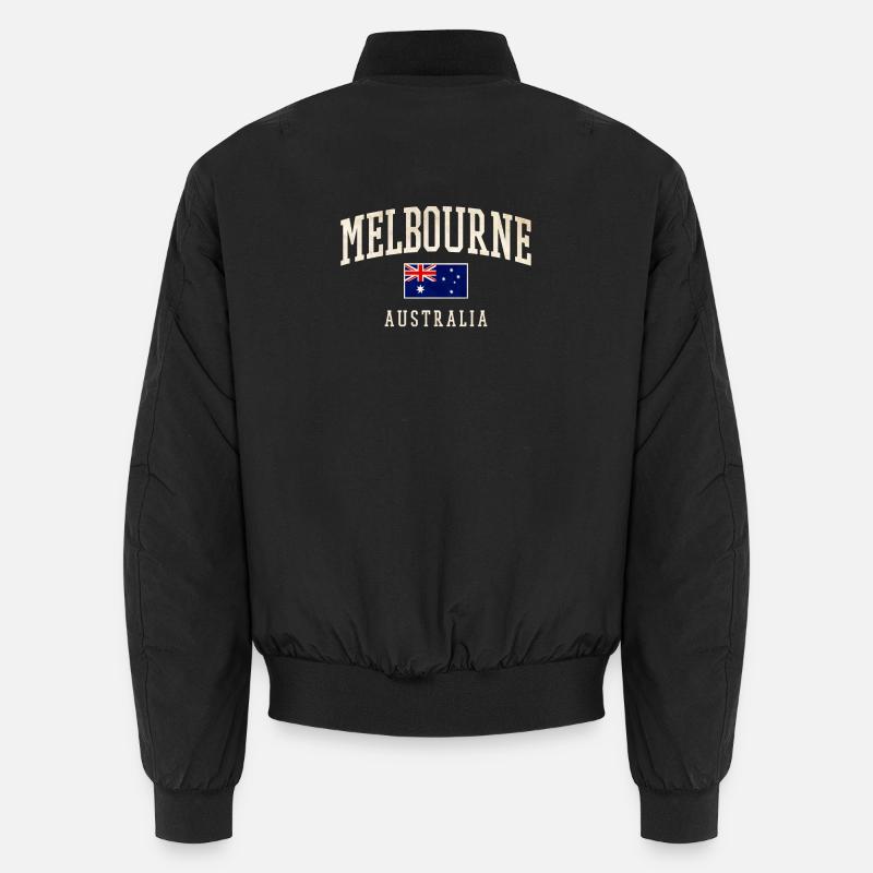 Melbourne Australia Design with Flag Unisex Bomber Jacket