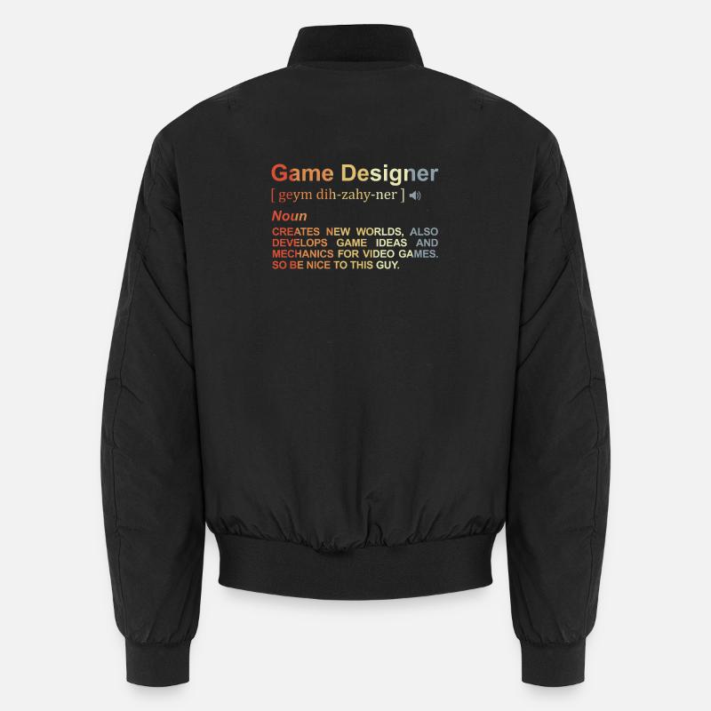 Game Designer Definition - Unisex Bomber Jacket - black