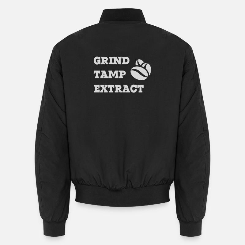 Grind Tamp Extract Coffee - Unisex Bomber Jacket - black