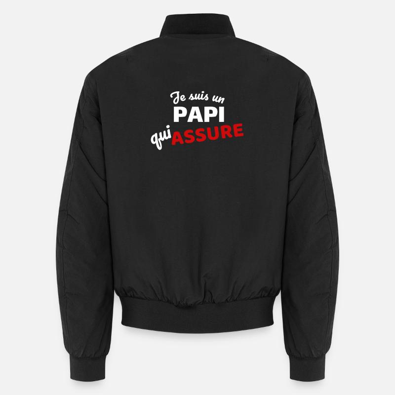 Assertive expression of paternity - Unisex Bomber Jacket - black
