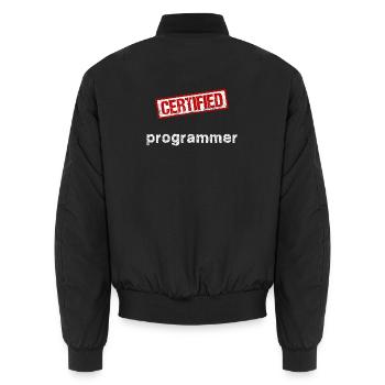 Programmierer - Unisex Bomberjacke - Schwarz - Hinten - AI Model Male 185 light (185cm)