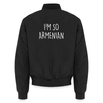 JE SUIS TELLEMENT ARMÉNIEN Arménie - Bomber unisexe - noir - Dos - AI Model Male 185 light (185cm)