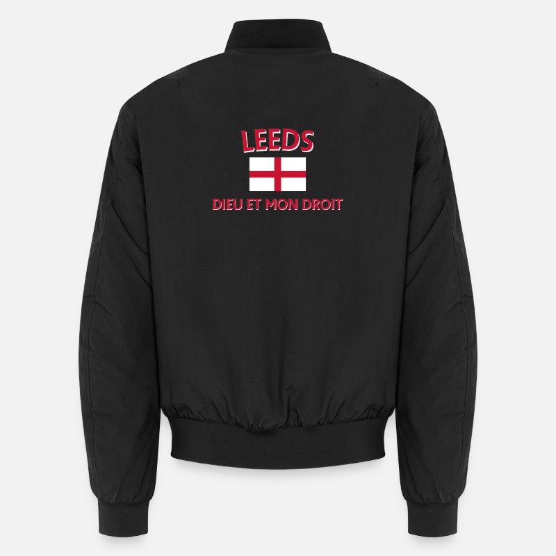 Leeds cross flag design - Unisex Bomber Jacket - black