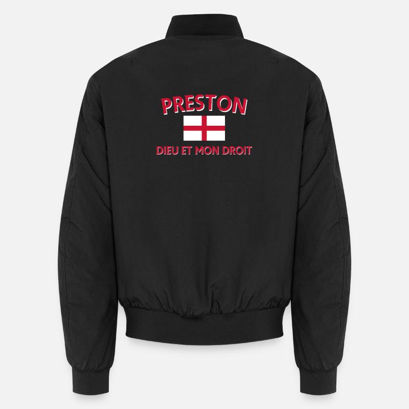 Écusson Preston Angleterre avec devise - Bomber unisexe - noir