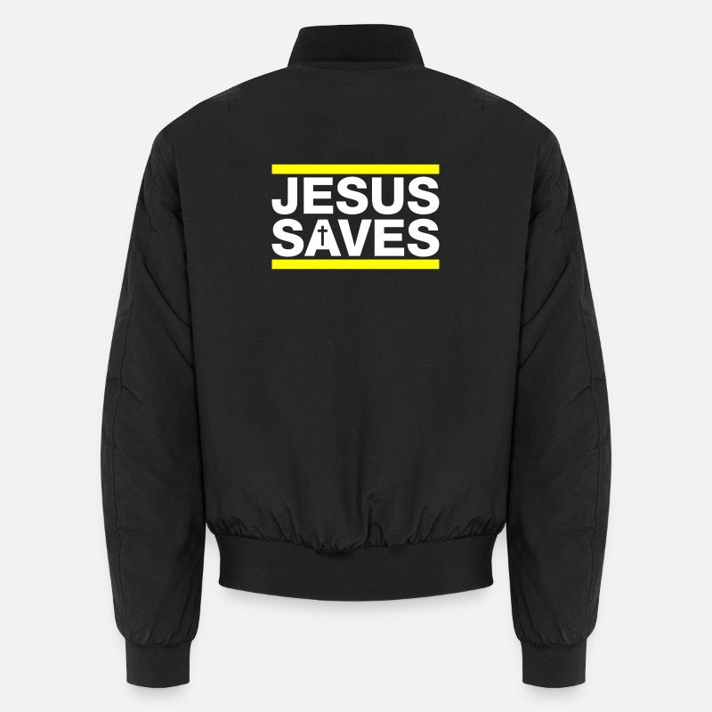 Jesus Rettet Spruch Christlich Unisex Bomberjacke