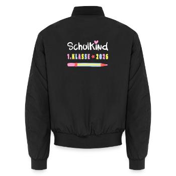 Schulkind 2026 – 1. Klasse Einschulung Shirt - Unisex Bomberjacke - Schwarz - Hinten - AI Model Male 185 light (185cm)