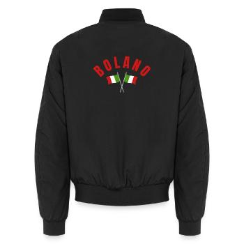 Drapeaux italiens Bolano - Bomber unisexe - noir - Dos - AI Model Male 185 light (185cm)