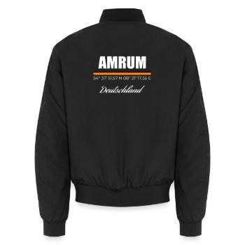 Amrum - Unisex Bomberjacke - Schwarz - Hinten - AI Model Male 185 light (185cm)