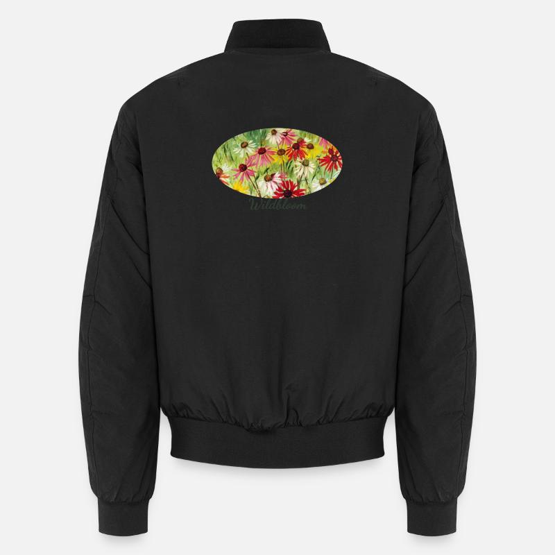 Wildbloom - Colorful Echinacea Meadow Fragment Unisex Bomber Jacket