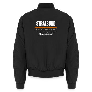 Stralsund - Unisex Bomberjacke - Schwarz - Hinten - AI Model Male 185 light (185cm)