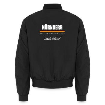 Nürnberg - Unisex Bomberjacke - Schwarz - Hinten - AI Model Male 185 light (185cm)