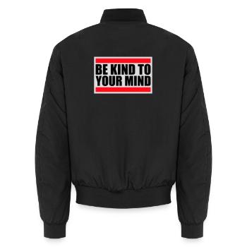 Be Kind To Your Mind Lustig Psychisch Gesund Logo - Unisex Bomberjacke - Schwarz - Hinten - AI Model Male 185 light (185cm)