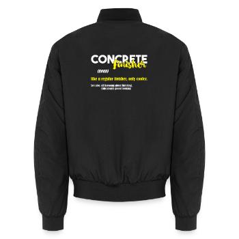 Concrete Concrete Paver Concrete Mixer - Unisex Bomber Jacket - black - Back - AI Model Male 185 light (185cm)