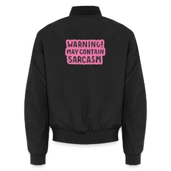 Sarkasmus Pink - Unisex Bomberjacke - Schwarz - Hinten - AI Model Male 185 light (185cm)