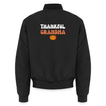 Dankbare Oma Thanksgiving Matching Familiengeschenk - Unisex Bomberjacke - Schwarz - Hinten - AI Model Male 185 light (185cm)
