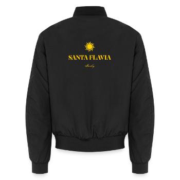 Santa Flavia Sun - Unisex Bomberjacke - Schwarz - Hinten - AI Model Male 185 light (185cm)