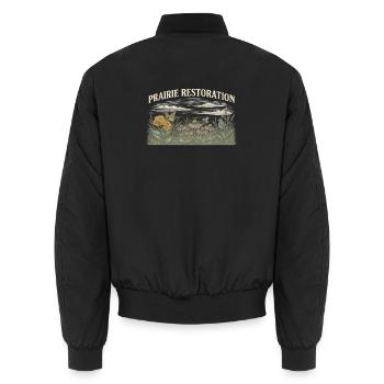 Prairie Restoration Native Prairie - Unisex Bomberjacke - Schwarz - Hinten - AI Model Male 185 light (185cm)