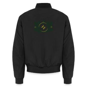 Kompass Nadelwald Logo - Unisex Bomberjacke - Schwarz - Hinten - AI Model Male 185 light (185cm)